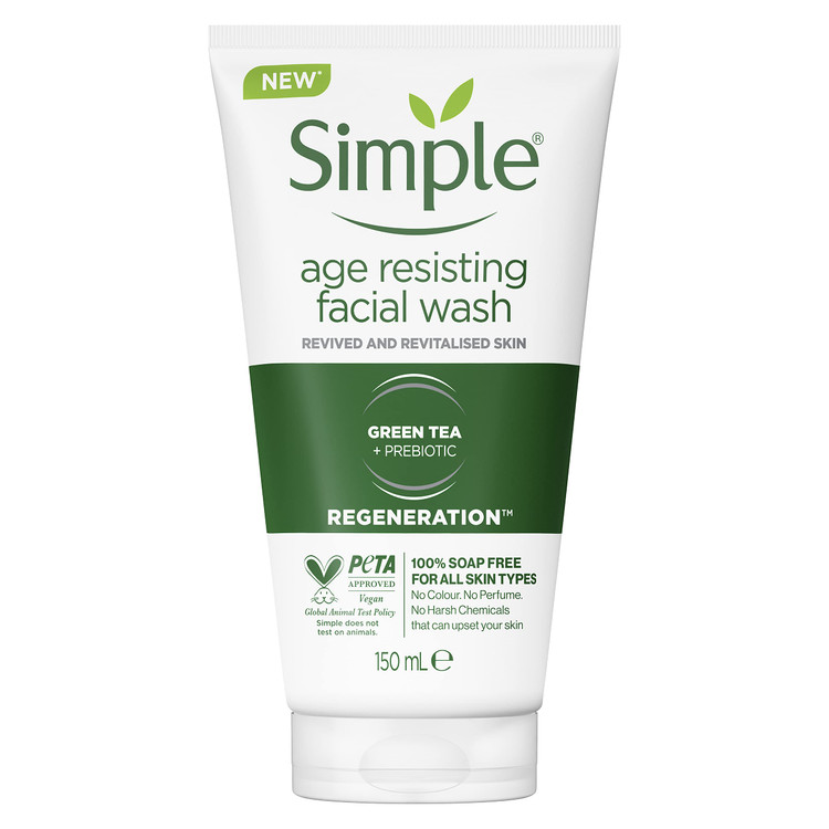 simple-regeneration-age-resisting-facial-wash-حجم 150 میل/www.saren-store.ir
