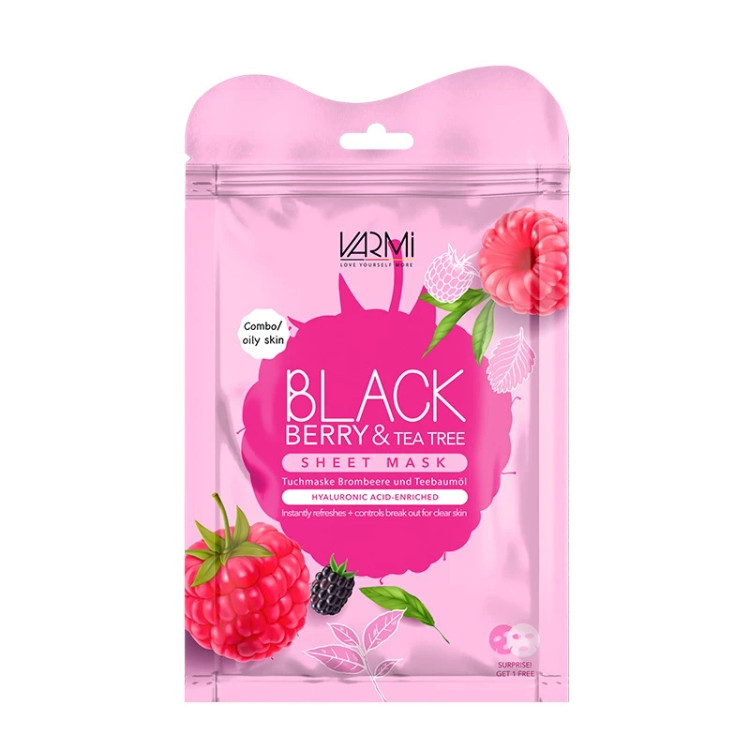 Varmi-Blackberry-And-Tea-Tree-Double-Sheet-Mask-saren-store.ir